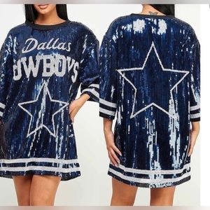 Dallas Cowboys Sequin Midi Dress - Blue